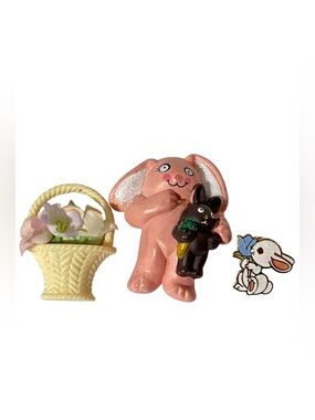 Lehman Bunny Brooch Pins Hallmark Flower Basket & Bunny